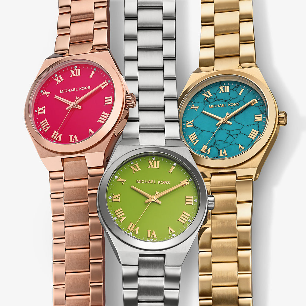  Shop Authentic Michael Kors Lennox Analog Blue Dial Gold Steel Strap Watch for Women - MK7460 - Luxxuri