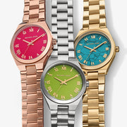  Shop Authentic Michael Kors Lennox Analog Blue Dial Gold Steel Strap Watch for Women - MK7460 - Luxxuri