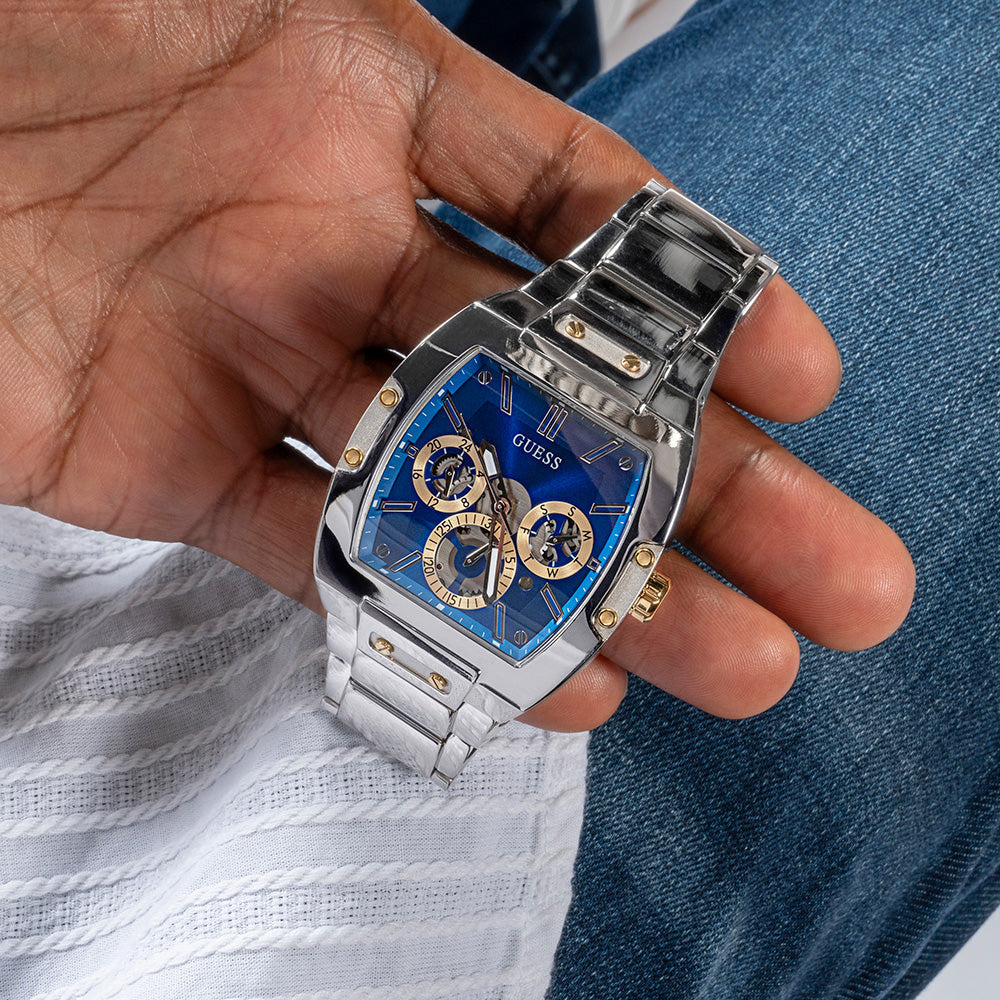  Shop Authentic Guess Phoenix Multifunction Blue Dial Silver Steel Strap Watch For Men - GW0456G5 - Luxxuri