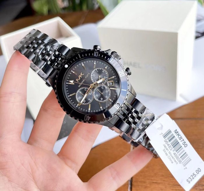  Shop Authentic Michael Kors Bayville Chronograph Black Dial Black Steel Strap Watch For Men - MK8750 - Luxxuri