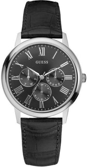  Shop Authentic Guess Wafer Analog Black Dial Black Leather Strap Watch For Men - W70016G1 - Luxxuri