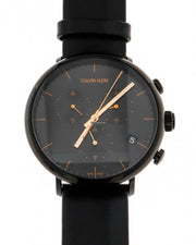  Shop Authentic Calvin Klein High Noon Black Dial Black Leather Strap Watch for Men - K8M274CB - Luxxuri