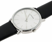  Shop Authentic Calvin Klein Posh Silver Dial Black Leather Strap Watch for Men - K8Q311C6 - Luxxuri