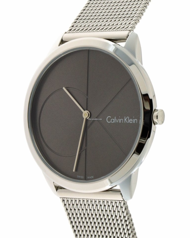  Shop Authentic Calvin Klein Minimal Black Dial Silver Mesh Bracelet Watch for Men - K3M21123 - Luxxuri