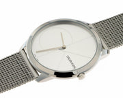  Shop Authentic Calvin Klein Minimal Silver Dial Silver Mesh Bracelet Watch for Men - K3M2112Z - Luxxuri