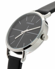  Shop Authentic Calvin Klein Even Black Dial Black Leather Strap Watch for Women  - K7B231CZ - Luxxuri