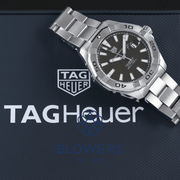  Shop Authentic Tag Heuer Aquaracer Automatic Caliber 5 Black Dial Silver Steel Strap Watch for Men - WBD2110.BA0928 - Luxxuri
