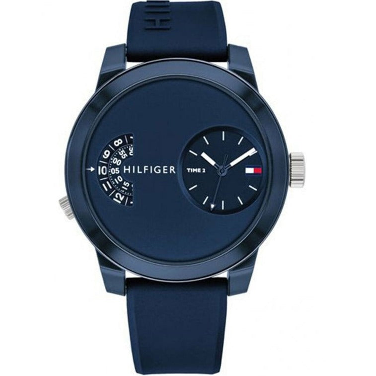  Shop Authentic Tommy Hilfiger Denim Blue Dial Blue Rubber Strap Watch for Men - 1791556 - Luxxuri