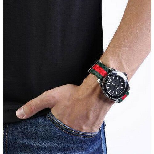  Shop Authentic Gucci Dive Black Dial Two Tone NATO Strap Watch For Men - YA136206 - Luxxuri