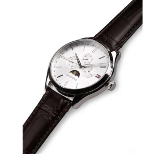  Shop Authentic Tommy Hilfiger Oliver Quartz White Dial Brown Leather Strap Watch for Men - 1791304 - Luxxuri