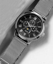  Shop Authentic Guess Delancey Black Dial Silver Mesh Bracelet Watch for Men - W0871G1 - Luxxuri