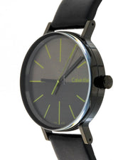  Shop Authentic Calvin Klein Boost Black Dial Black Leather Strap Watch for Men - K7Y214CL - Luxxuri