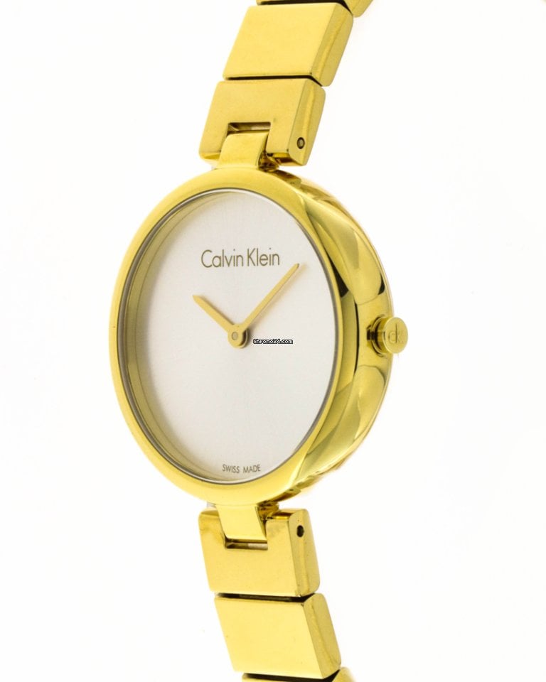  Shop Authentic Calvin Klein Authentic Silver Dial Gold Steel Strap Watch for Women - K8G23546 - Luxxuri