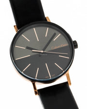  Shop Authentic Calvin Klein Boost Black Dial Black Leather Strap Watch for Men - K7Y21TCZ - Luxxuri