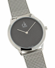  Shop Authentic Calvin Klein Minimalist Black Dial Silver Mesh Bracelet Watch for Men - K3M2112X - Luxxuri