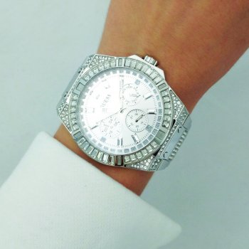  Shop Authentic Guess Zeus Multifunction Diamonds Silver Dial Silver Steel Strap Watch for Men - GW0209G1 - Luxxuri