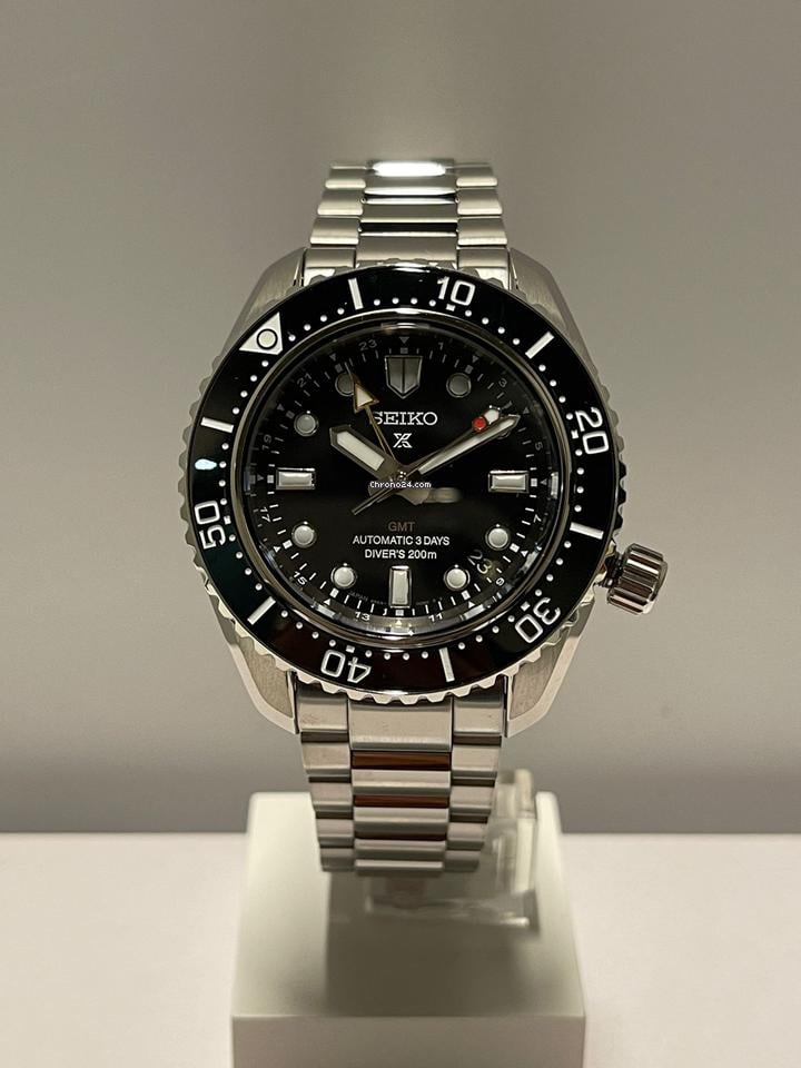  Shop Authentic Seiko Prosprex Dark Depths GMT Automatic Black Dial Silver Steel Strap Watch For Men - SPB383J1 - Luxxuri