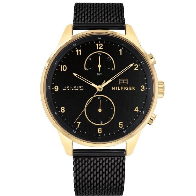  Shop Authentic Tommy Hilfiger Chase Quartz Black Dial Black Mesh Bracelet Watch for Men - 1791580 - Luxxuri