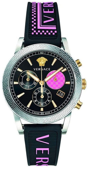  Shop Authentic Versace Sport Tech Chronograph Black Dial Black Rubber Strap Watch for Women - VELT00619 - Luxxuri