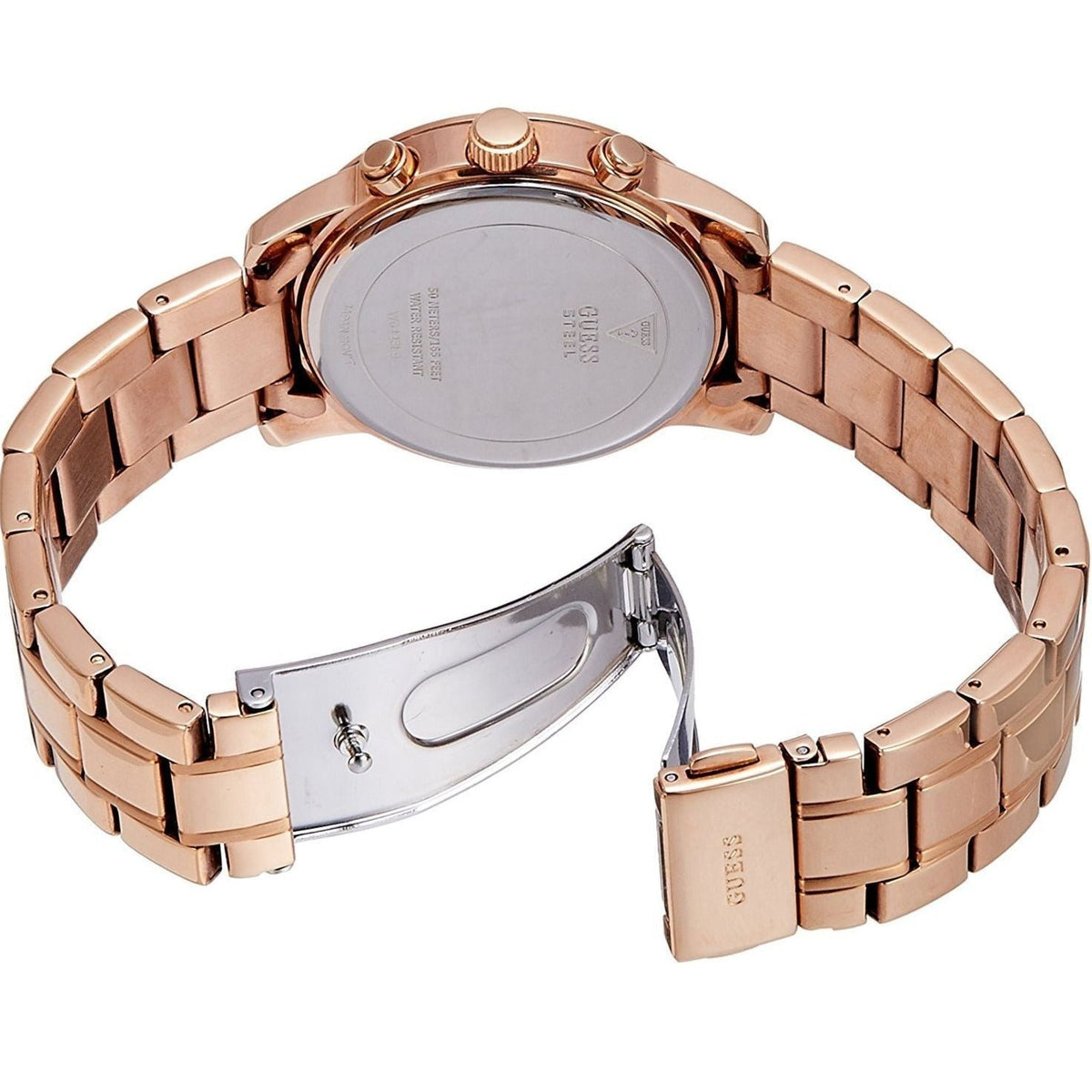  Shop Authentic Guess Mini Sunrise Multi Function Analog Turquoise Dial Rose Gold Steel Strap Watch For Women - W0448L8 - Luxxuri