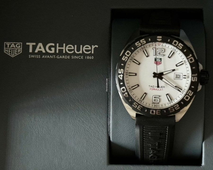  Shop Authentic Tag Heuer Formula 1 Quartz White Dial Black Rubber Strap Watch for Men -  WAZ1111.FT8023 - Luxxuri