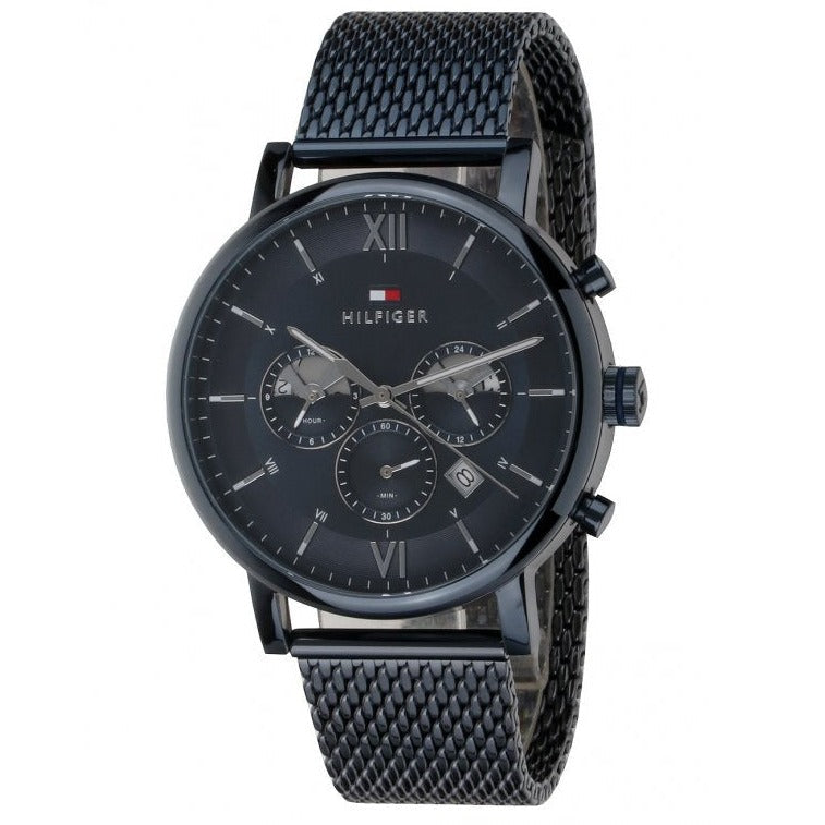  Shop Authentic Tommy Hilfiger Evan Blue Dial Blue Mesh Bracelet Watch for Men - 1710397 - Luxxuri