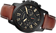  Shop Authentic Fossil Grant Chronograph Black Dial Brown Leather Strap Watch for Men - FS5241 - Luxxuri