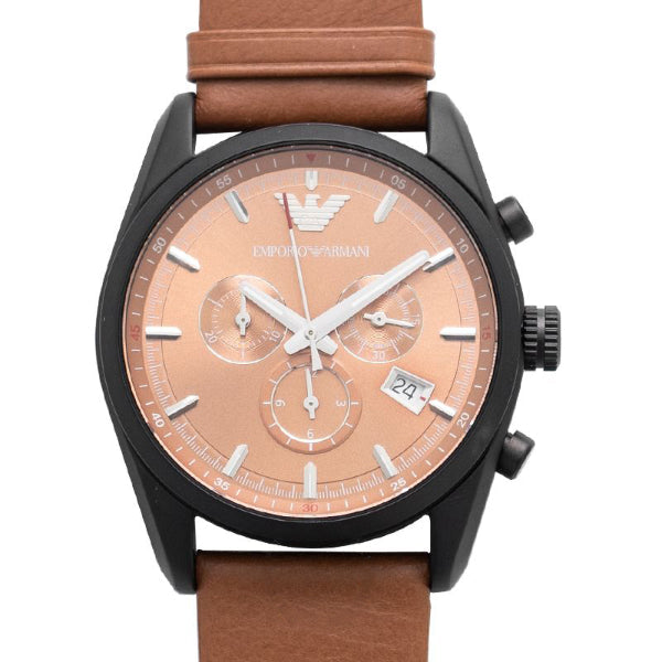  Shop Authentic Emporio Armani Sportivo Chronograph Brown Dial Brown Leather Strap Watch For Men - AR6077 - Luxxuri