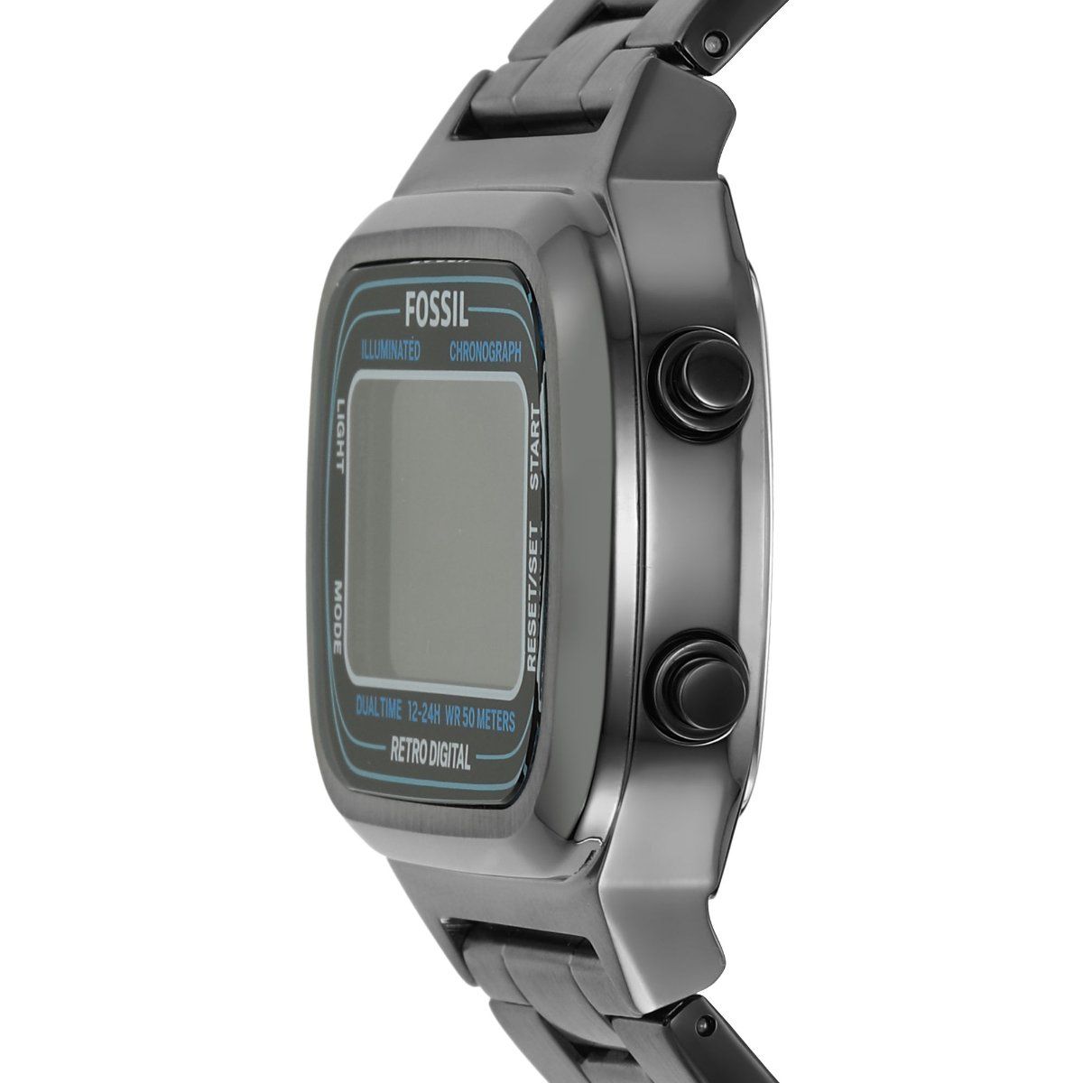  Shop Authentic Fossil Retro Digital Black Dial Black Steel Strap Watch for Men - FS5846 - Luxxuri
