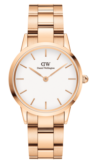  Shop Authentic Daniel Wellington Iconic Link White Dial Rose Gold Steel Strap Watch For Women - DW00100209 - Luxxuri