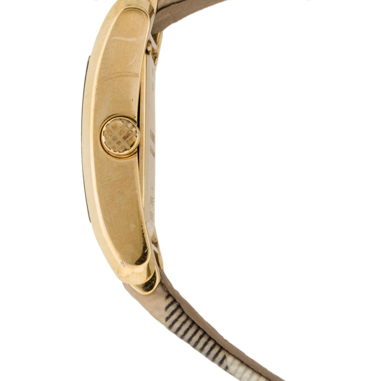  Shop Authentic Burberry Nova Gold Tone Square Dial Leather Strap Watch for Women - BU1582 - Luxxuri