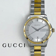  Shop Authentic Gucci G Timeless Quartz Silver Dial Two Tone Steel Strap Watch For Men - YA126450 - Luxxuri