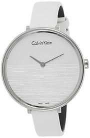  Shop Authentic Calvin Klein Rise White Grey Dial White Leather Strap Watch for Women - K7A231L6 - Luxxuri