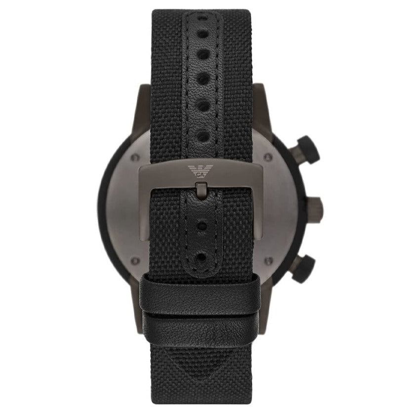  Shop Authentic Emporio Armani Luigi Chronograph Quartz Black Dial Two Tone Nylon Strap Watch For Men - AR1948 - Luxxuri