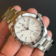  Shop Authentic Tag Heuer Aquaracer Automatic White Dial Silver Steel Strap Watch for Men - WAY2111.BA0928 - Luxxuri