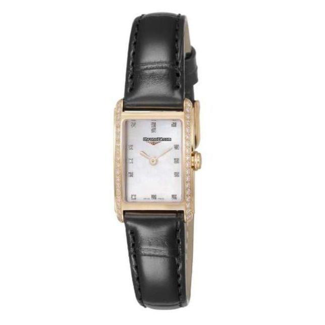  Shop Authentic Longines Dolcevita Diamonds Mother of Pearl White Dial Black Leather Strap Watch for Women - L5.258.8.87.0 - Luxxuri