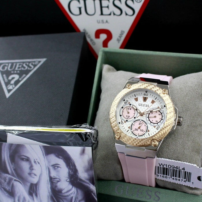  Shop Authentic Guess Zena Quartz White Dial Pink Rubber Strap Watch For Women - W1094L4 - Luxxuri