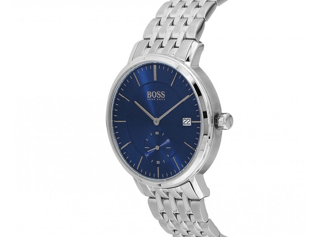  Shop Authentic Hugo Boss Corporal Blue Dial Silver Steel Strap Watch for Men - 1513642 - Luxxuri