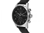  Shop Authentic Hugo Boss Navigator Black Dial Black Leather Strap Watch for Men - 1513678 - Luxxuri