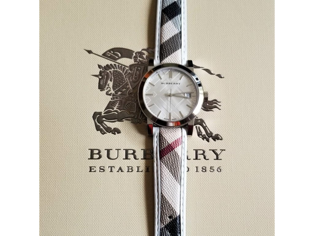  Shop Authentic Burberry The City Silver Dial Brown Leather Strap Watch for Women - BU9136 - Luxxuri