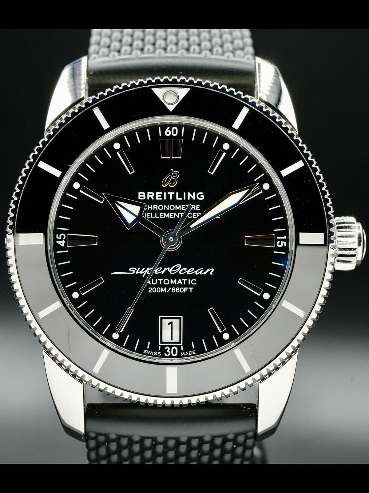  Shop Authentic Breitling Superocean Heritage B20 Automatic 42 Black Dial Silver Mesh Bracelet Watch for Men - AB2010121B1A1 - Luxxuri