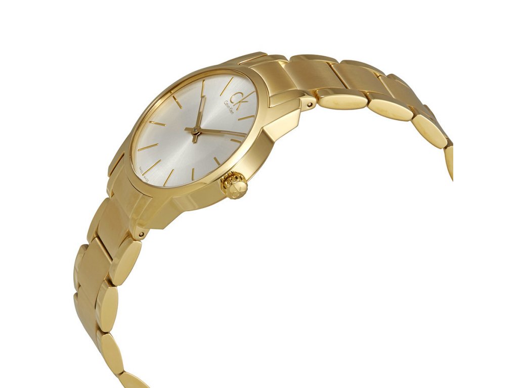  Shop Authentic Calvin Klein City Silver Dial Gold Steel Strap Watch for Men - K2G21546 - Luxxuri