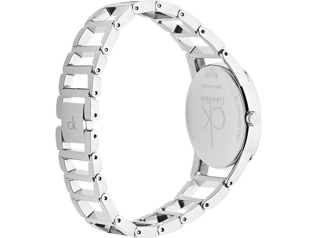  Shop Authentic Calvin Klein Stately White Dial Silver Steel Strap Watch for Women - K3G23126 - Luxxuri