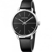  Shop Authentic Calvin Klein Evan Black Dial Black Leather Strap Watch for Men - K7B211CZ - Luxxuri