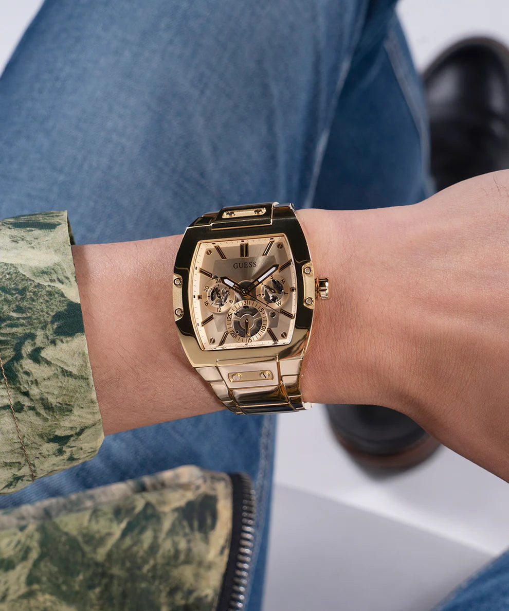  Shop Authentic Guess Phoenix Multi Function Gold Dial Gold Steel Strap Watch for Men - GW0456G2 - Luxxuri