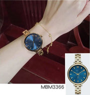  Shop Authentic Marc Jacobs Sally Blue Dial Gold Steel Strap Watch for Women - MBM3366 - Luxxuri