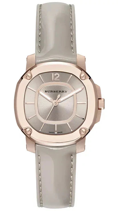  Shop Authentic Burberry The Britain Gray Dial Gray Leather Strap Watch for Women - BBY1718 - Luxxuri