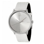  Shop Authentic Calvin Klein Accent White Dial White Leather Strap Watch for Women - K2Y2Y1K6 - Luxxuri
