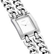  Shop Authentic Guess Mod Heavy Metal Silver Dial Silver Steel Strap Watch For Women - W1117L1 - Luxxuri