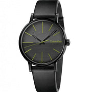  Shop Authentic Calvin Klein Boost Black Dial Black Leather Strap Watch for Men - K7Y214CL - Luxxuri